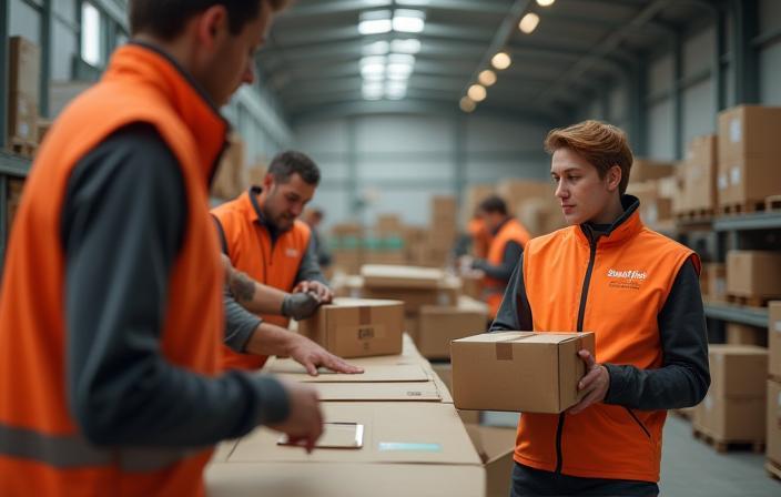 SwiftParcel delivery team preparing parcels